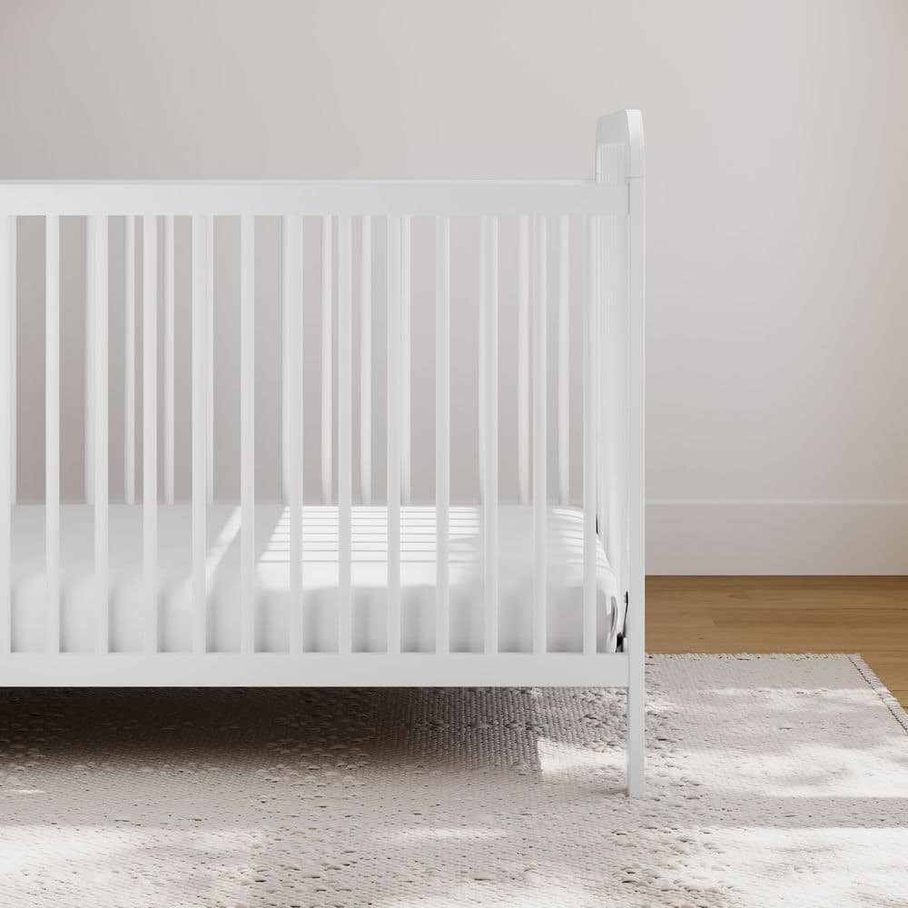 White Pine Wood 3-in-1 Convertible Crib with Adjustable Height