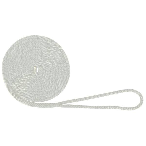 Extreme Max 3/8 in. x 15 ft. BoatTector Solid Braid MFP Dock Line in White 3006.2000 The Home