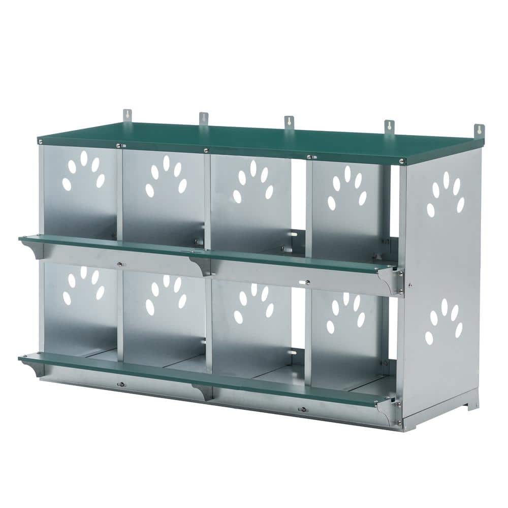 8-Compartment Chicken Nesting Boxes, For Laying Eggs, Metal Poultry Nest Bo