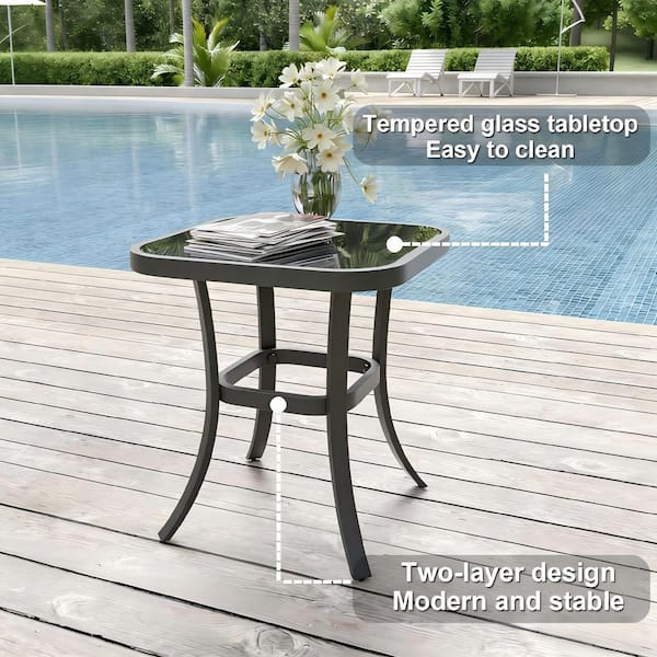 Halmuz 10-Piece Aluminum Patio Conversation Set with armrest