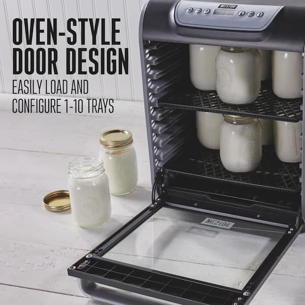 Weston 10-Tray Grey Food Dehydrator with Oven-style Door, Gray