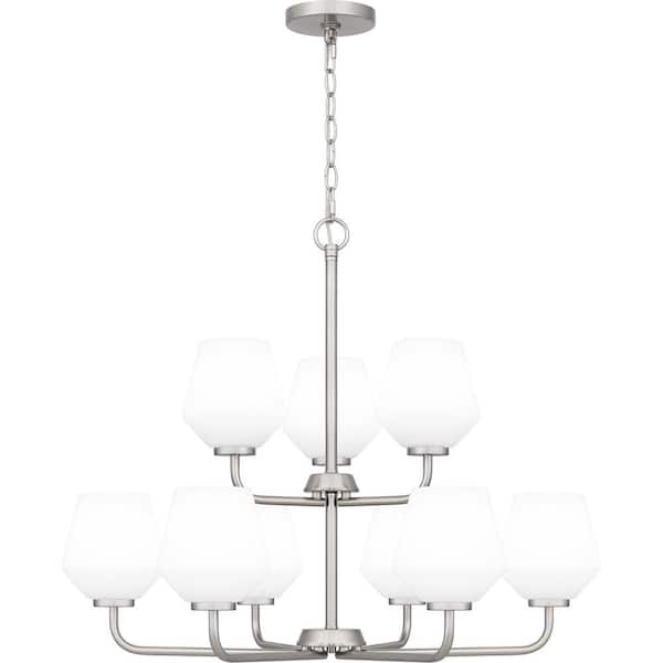 Quoizel Nielson 9 Light Brushed Nickel Chandelier