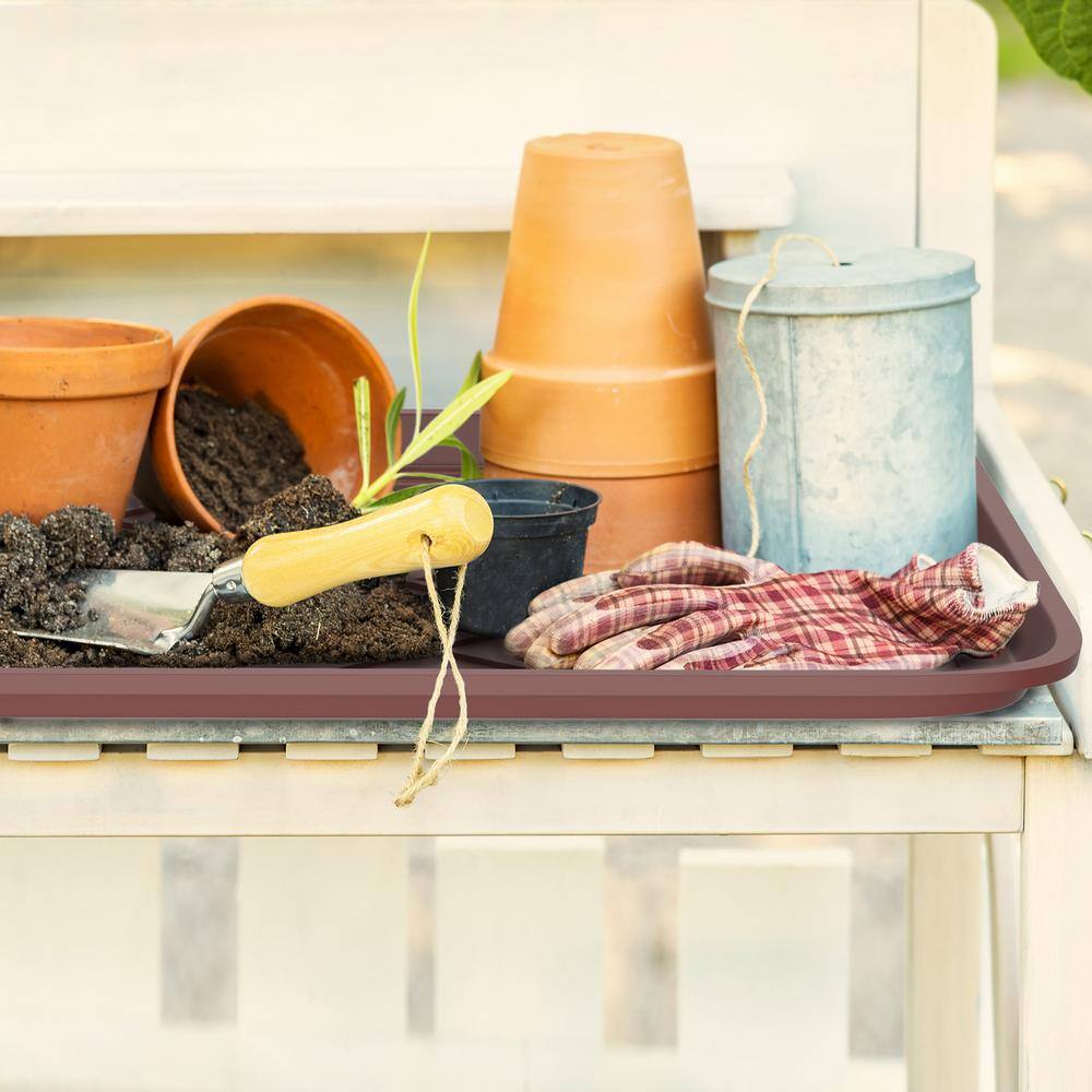 Brown Polypropylene Rectangle Outdoor Boot Tray