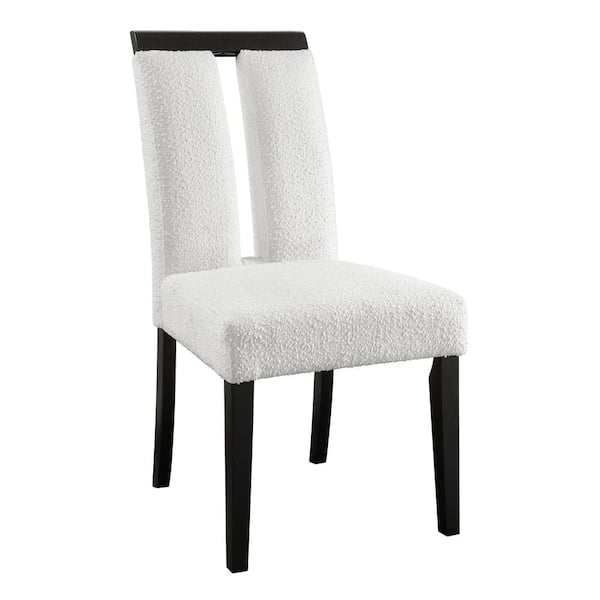 Black and white upholstered best sale dining chairs