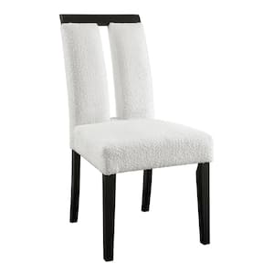 Quincie Black And White Boucle Polyester Upholstered Dining Chair (Set of 2)