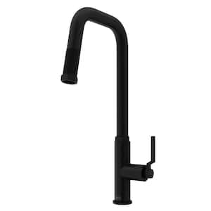 Hart Angular Single Handle Pull-Down Spout Kitchen Faucet in Matte Black