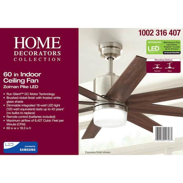 Home Decorators Collection Zolman 60 In, Ceiling Fans That Run On Batteries