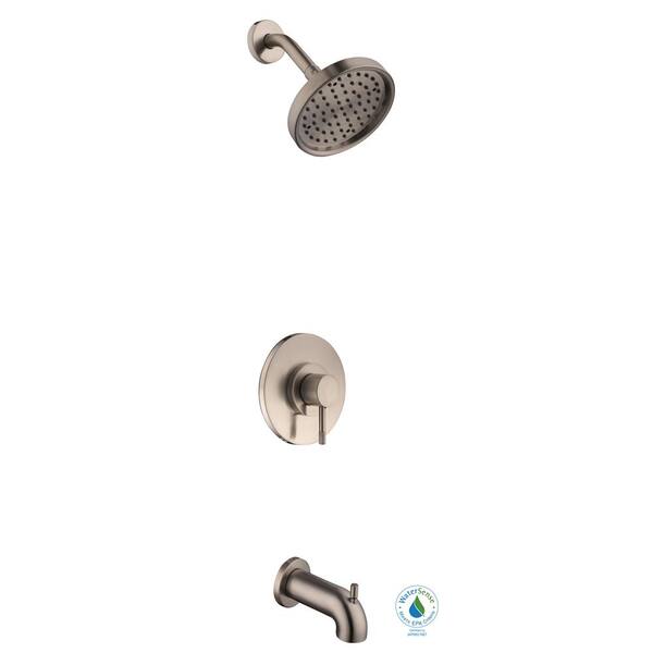 Schon Axel Single-Handle 1-Spray Tub and Shower Faucet in Brushed Nickel (Valve Included)
