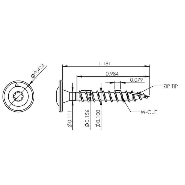 #8 x 1-1/4 in. Star Drive Washer Head Low Profile Cabinet Wood Screw Pail (330-Piece)