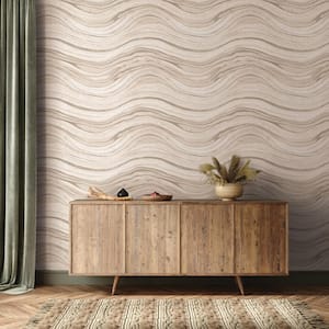 Travertine Neutral Removable Peel and Stick Vinyl Wall Mural, 108 in. x 78 in.