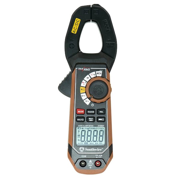 Southwire 400 Amp AC/DC Clamp Meter with True RMS, Built-In NCV, Worklight, and Third-Hand Test Probe Holder