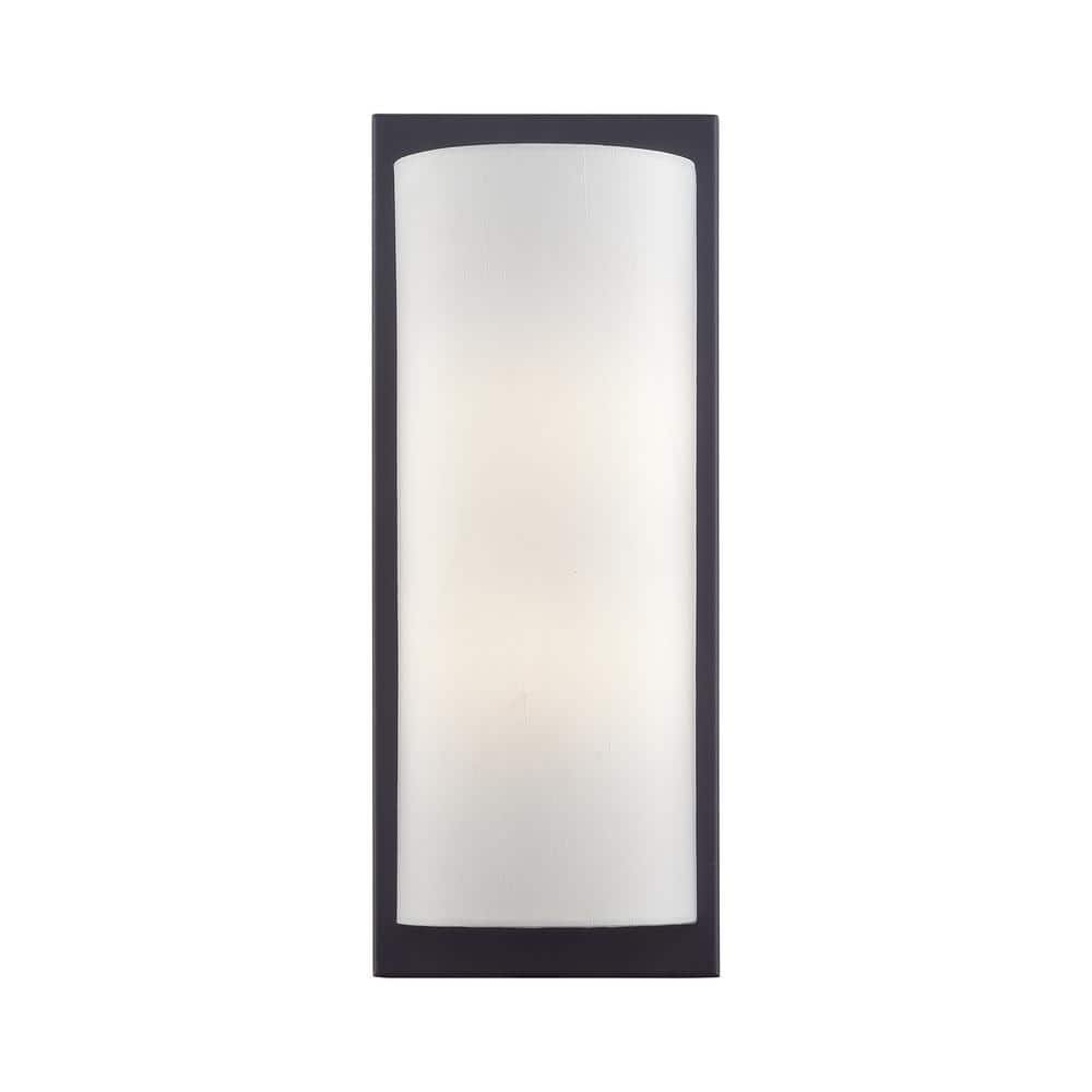Brenton 6 in. 2-Light Black ADA Wall Sconce with Off-White Fabric Shade price history on PriceWatchPro