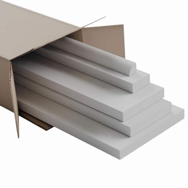 Ekena Millwork 5/8 in. X 96 in. X 3-1/2 in. Expanded Cellular PVC Deluxe Wainscot Moulding System