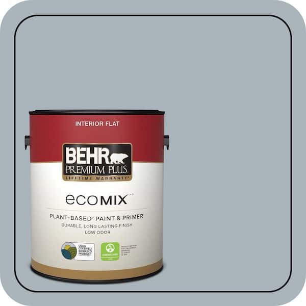 1 gal. #N490-3 Shaved Ice Flat EcoMix Plant-Based Interior Paint & Primer