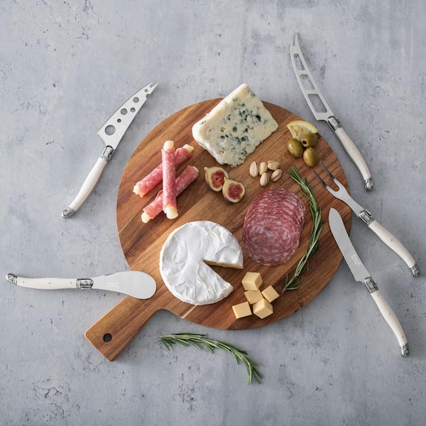 French Home Laguiole 5-Piece Artisan Cheese Knife Set with Ivory