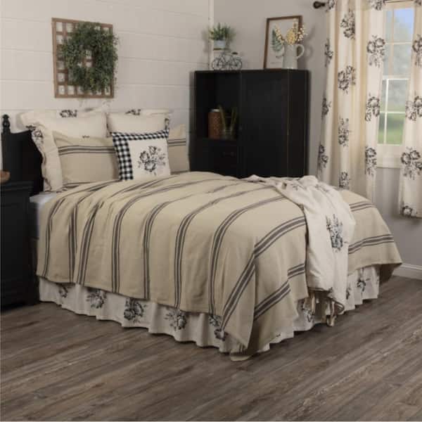 Mill House Stripe Black King Coverlet