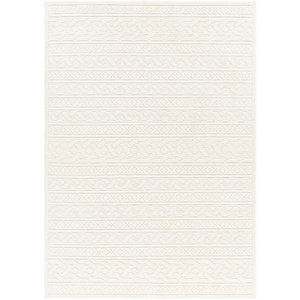 Livabliss Lyna Cream Doormat 3 ft. x 5 ft. Indoor Machine-Washable Area Rug