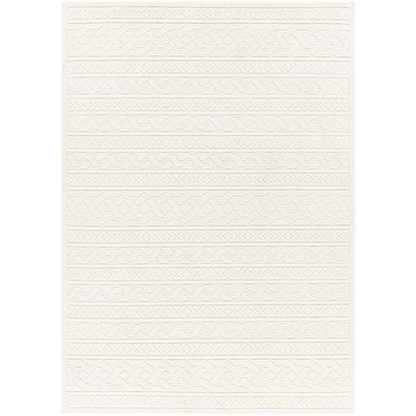 Livabliss Lyna Cream 5 ft. x 7 ft. Indoor Machine-Washable Area Rug