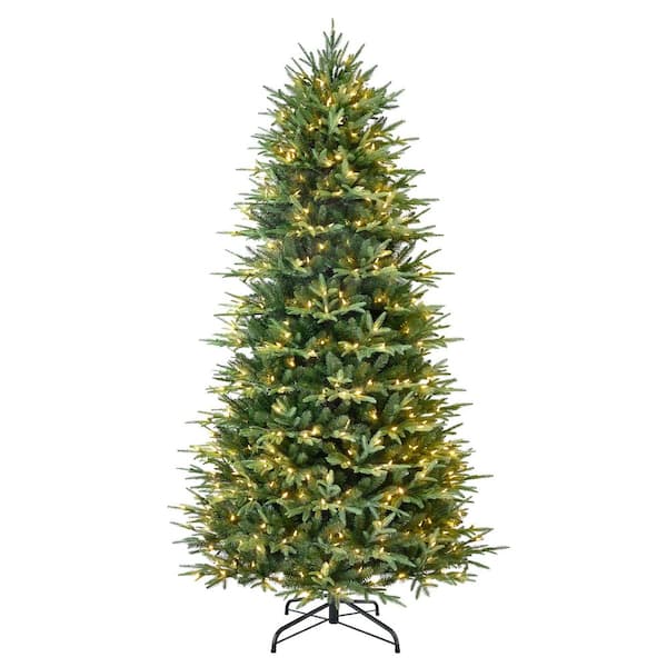 7.5 ft. Pre-Lit Artificial Christmas Tree Fraser Fir Slim with 700 Dual-Color LED Lights