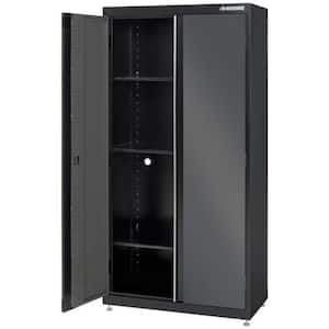 Heavy Duty 3-Shelf 20-Gauge Welded Steel Garage Storage Cabinet in Black and Gray (46 in W x 72 in. H x 24 in. D)