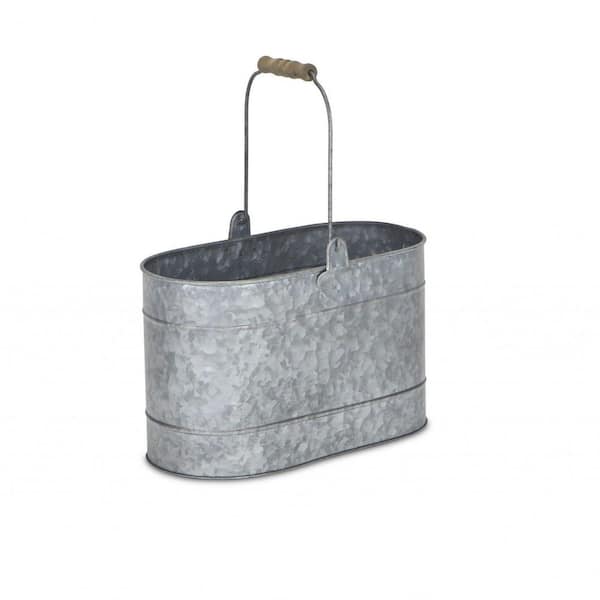HomeRoots Farmhouse Galvanized Metal Bucket