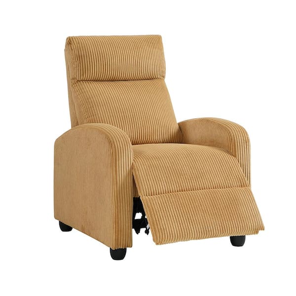 Lazzara Guthrie Yellow Corduroy Manual Push Back Recliner
