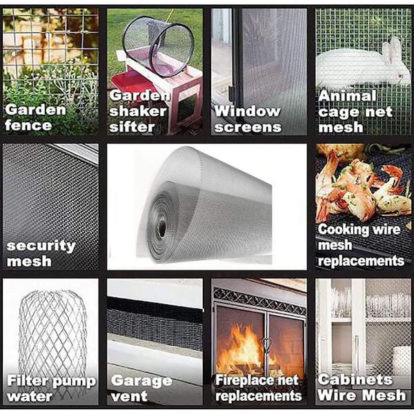 Unique Bargains 20 Mesh 304 Stainless Steel Woven Wire Mesh Screen 118 Inch X 24 Inch Hard And Heat Resisting Wire Mesh For Wall Hole Garden Diy Project Never Rust Easy To Cut