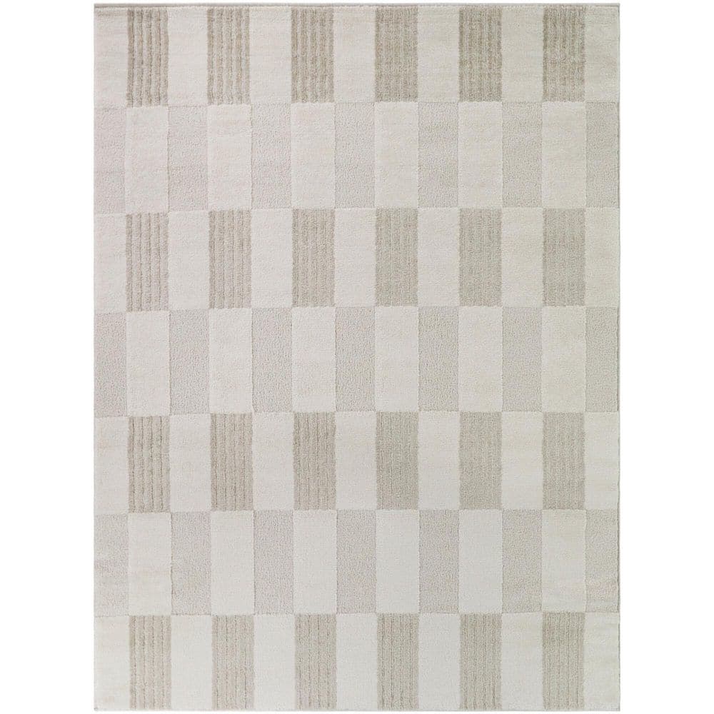 Rafal Cream 8 ft. x 10 ft. Modern Checkered Area Rug price history on PriceWatchPro