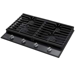 30 in. Gas Cooktop in Fingerprint Resistant Black Stainless Steel with 4-Burners