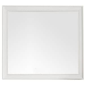 Bristol 44 in. W x 40 in. H Large Framed Rectangular Wall Mount Bathroom Vanity Mirror in Bright White
