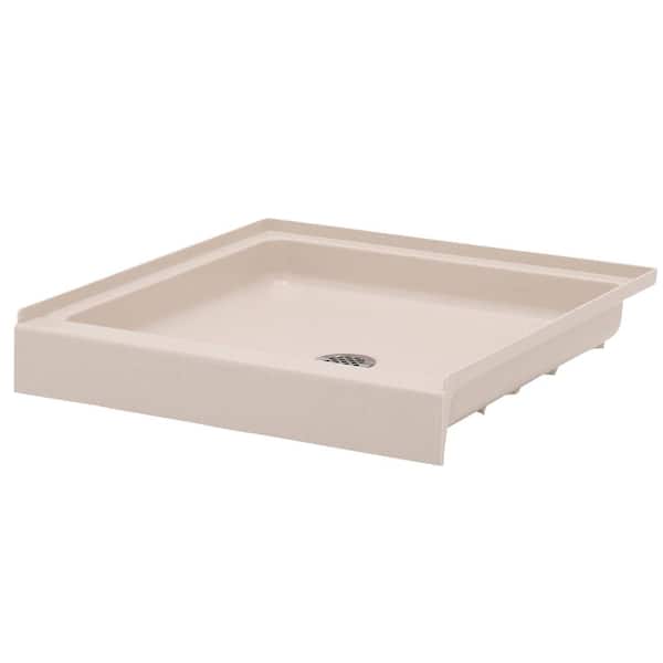 32 in. x 32 in. Solid Surface Single Threshold Shower Pan in Tahiti Sand
