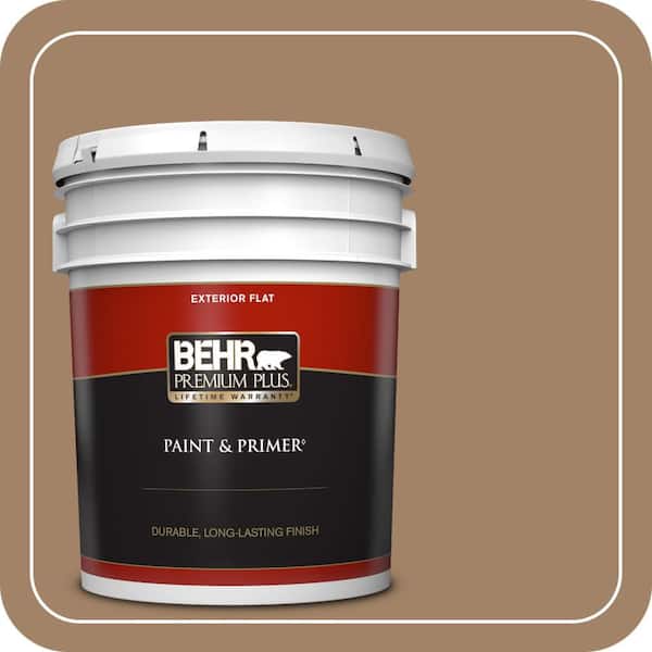 BEHR PREMIUM PLUS 5 gal. #280F-5 New Chestnut Flat Exterior Paint & Primer