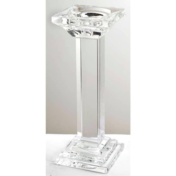 A & B Home 11 in. Leon Crystal Pillar Candle Holder