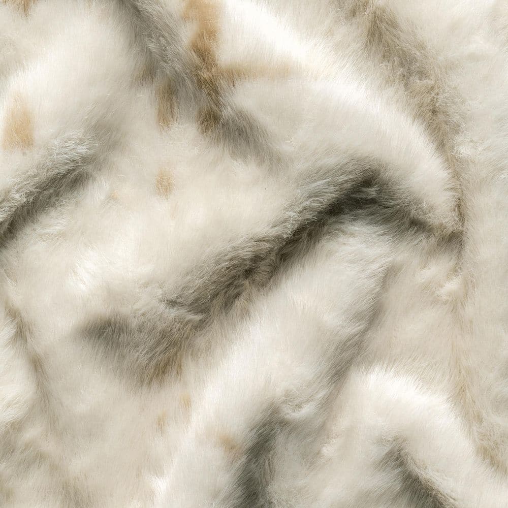 EcoChic Off-White Faux Cowhide 5' x 7' Easy-Care Area Rug
