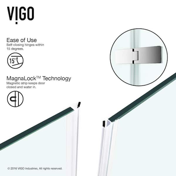 Monteray 36 in. L x 36 in. W x 79 in. H Frameless Pivot Square Shower Enclosure Kit in Chrome with 3/8 in. Clear Glass