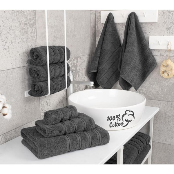 Dark gray towel set sale