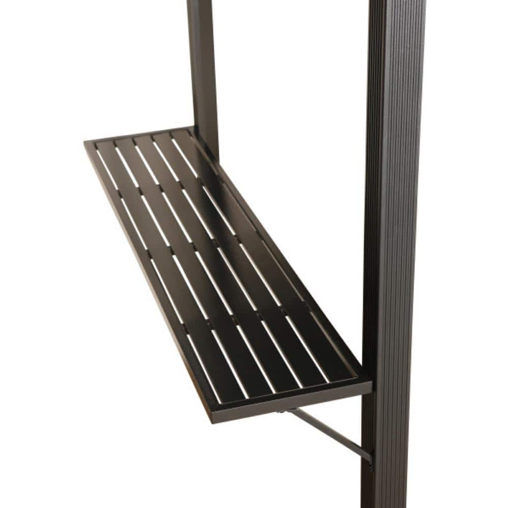 Gray 7 Ft. x 5.5 Ft. Metal Grill Gazebo with Fabric Roof