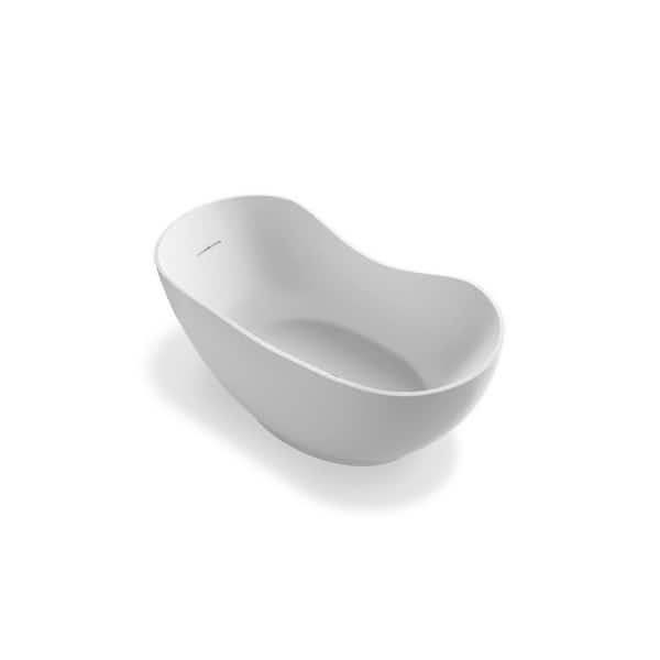 Abrazo 66 in. x 31.5 in. Soaking Bathtub with Center Drain in White