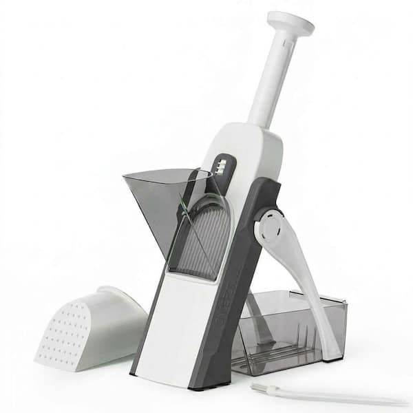 Safe ABS Stainless Steel Adjustable Vegetable Chopper Mandoline Slicer Food Cutter Dicer Kitchen Gadget Gray