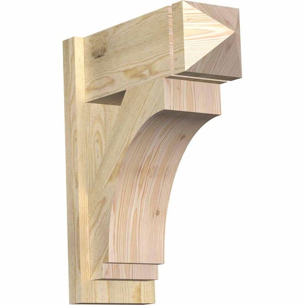 Ekena Millwork 8 in. x 24 in. x 20 in. Douglas Fir Imperial Arts and Crafts Rough Sawn Outlooker
