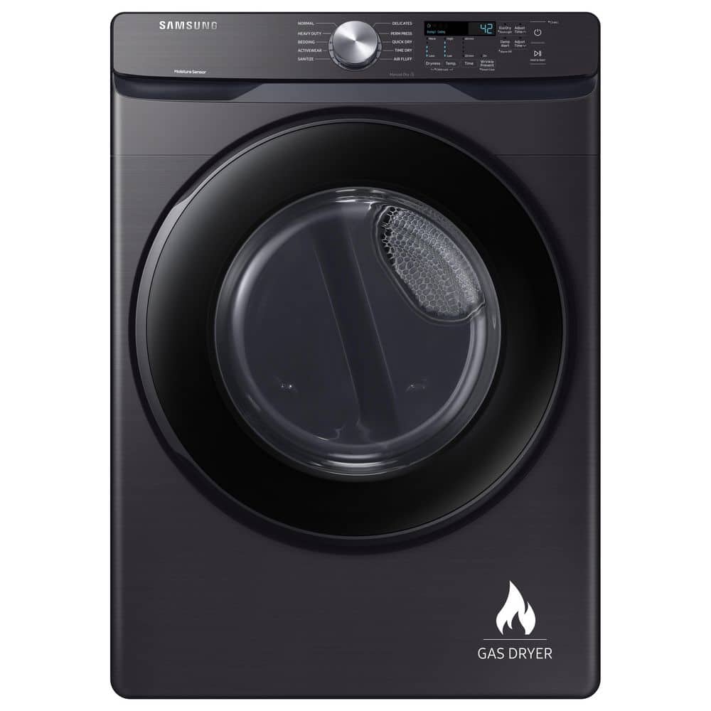 Samsung 7.5 cu. ft. Vented Stackable Gas Dryer in Brushed Black with Sensor Dry
