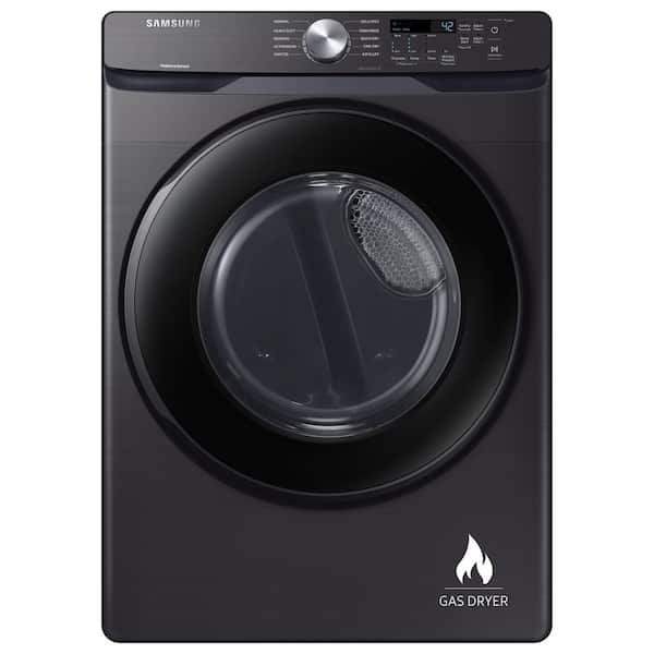 7.5 cu. ft. Stackable Vented Gas Dryer with Sensor Dry in Brushed Black