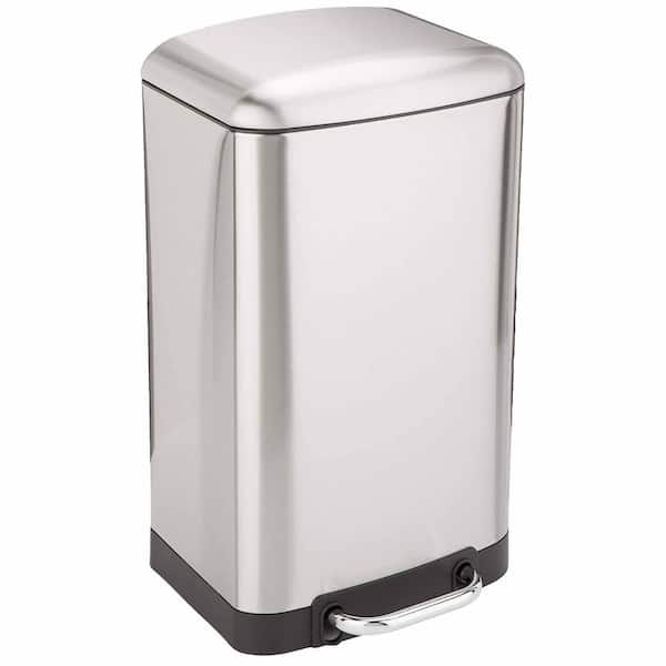 Unbranded 5.3 Gal./20 L Nickel Soft-Close, Smudge Resistant Small Trash Can with Foot Pedal