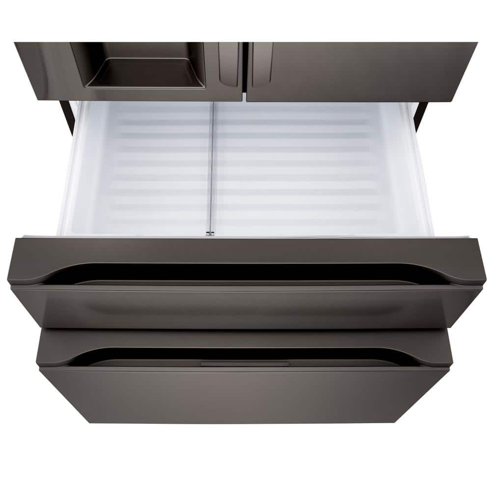 Black Stainless Steel Smart French Door Refrigerator with Ice Maker