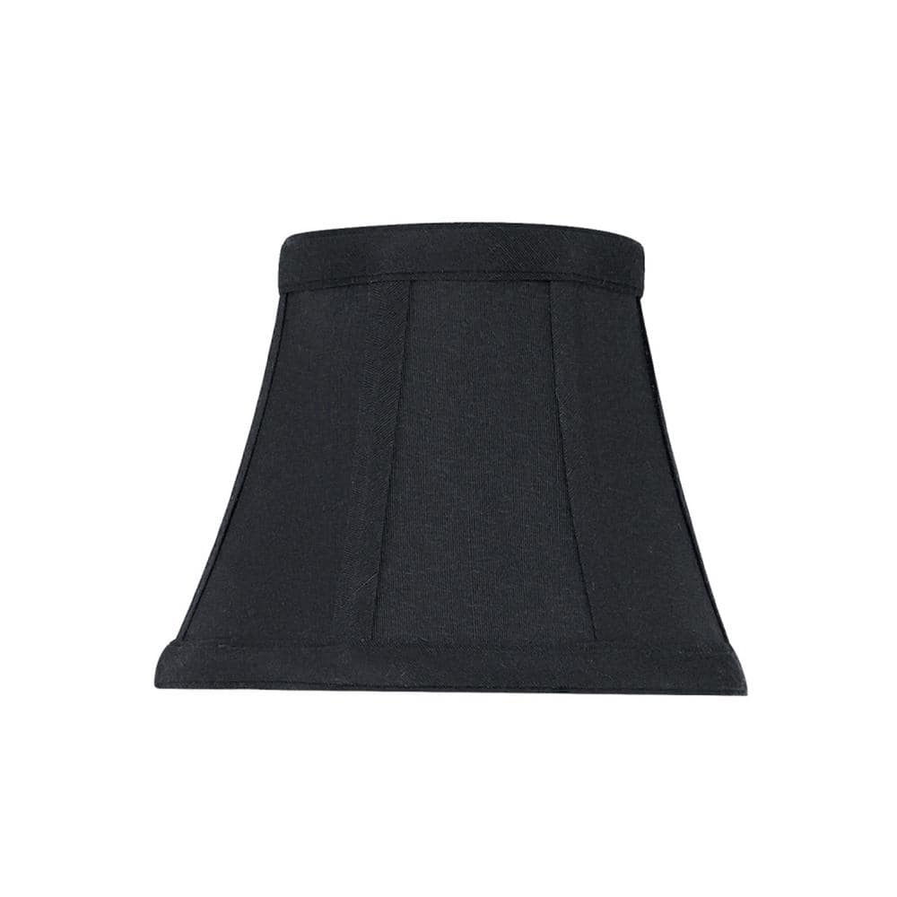 Black Faux Silk Bell Chandelier Lamp Shade Set, 5" Width