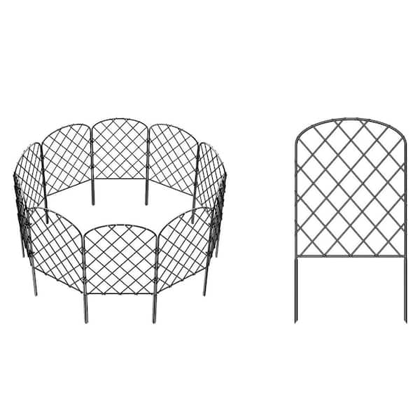 24 in. Metal Garden Fence 10-Pack Rustproof Wire Animal Barrier Border