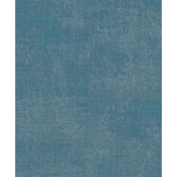 Unbranded Atmosphere Collection Turquoise/Silver Metallic Linen Effect Non-Pasted Non-Woven Wallpaper Roll
