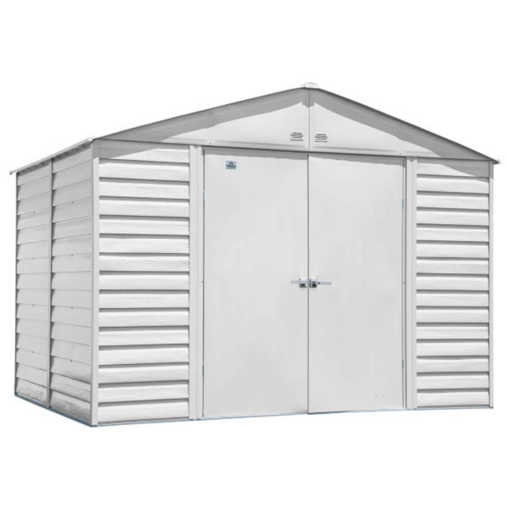 10' x 8' Flute Grey Galvanized Steel Storage Shed
