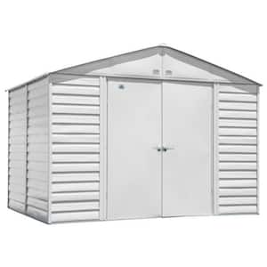 Select 10 ft. W x 8 ft. D Flute Grey Metal Shed 74 sq. ft.