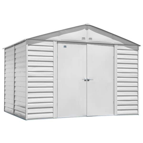 Arrow Select 10 ft. W x 8 ft. D Flute Grey Metal Shed 74 sq. ft.